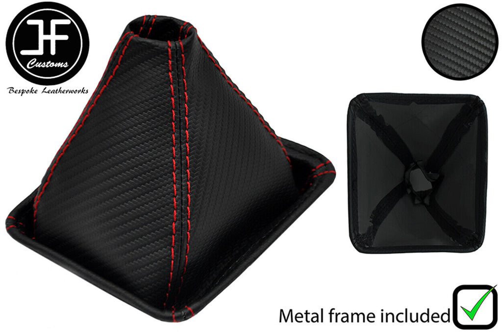 RED STITCH CARBON VINYL GEAR + METAL FRAME FOR TOYOTA JZX 100 CHASER 96-00