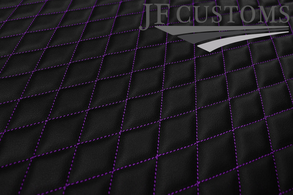 PURPLE  DIAMOND STITCH QUILTED VINYL  PADDED PANEL LUXURY PREMIUM 125CM X 85CM