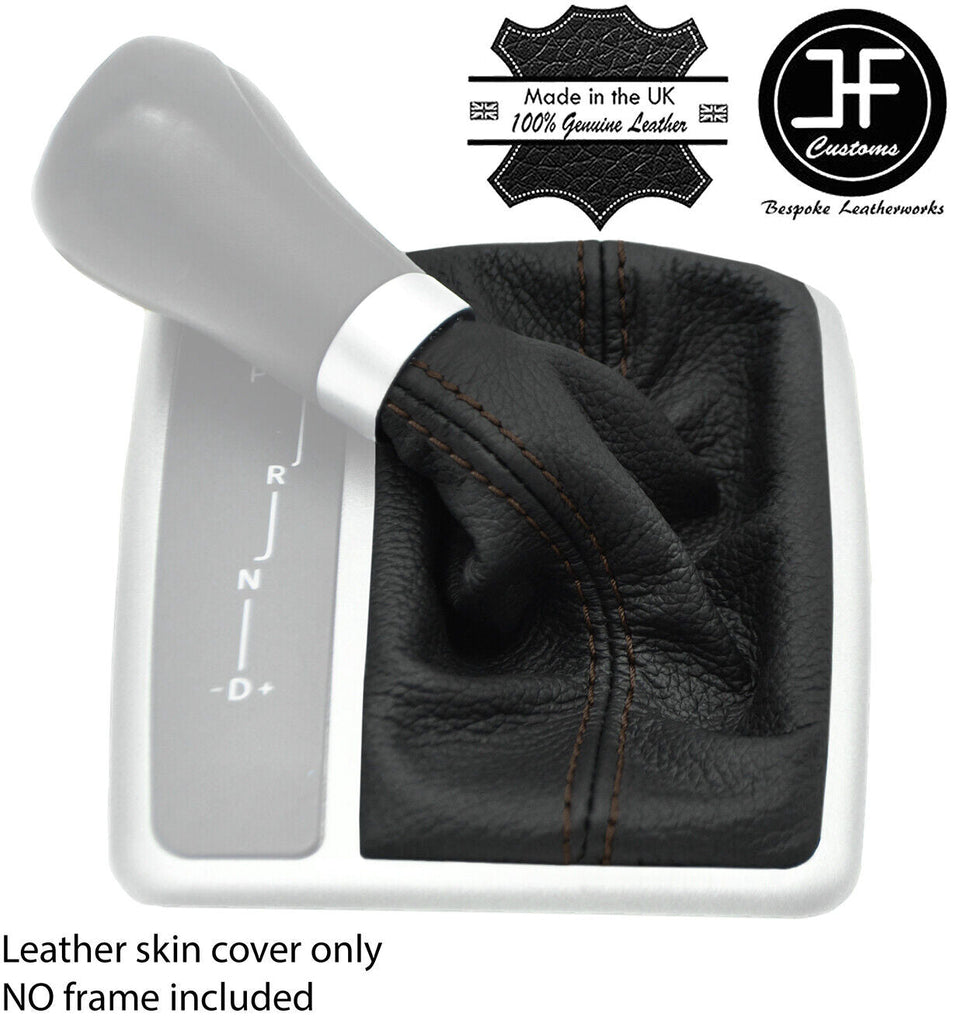 BROWN STITCH TOP LEATHER AUTO GEAR GAITER FOR MERCEDES SLK R171 2004-2010