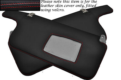 RED STITCH FITS MITSUBISHI EVO 4 5 6 IV V VI 2X SUN VISORS LEATHER COVERS ONLY