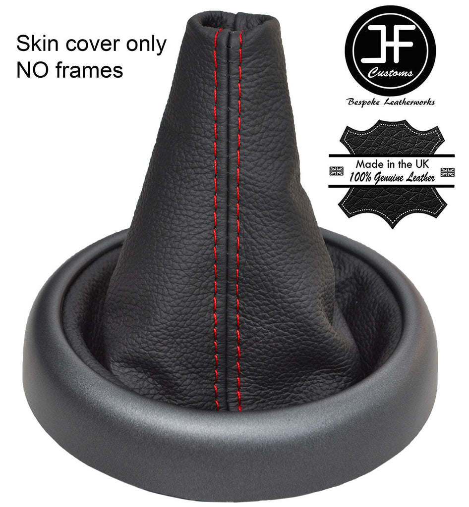 RED STITCH TOP GRAIN LEATHER GEAR GAITER FITS BMW MINI R50 R52 R53 2001-2006