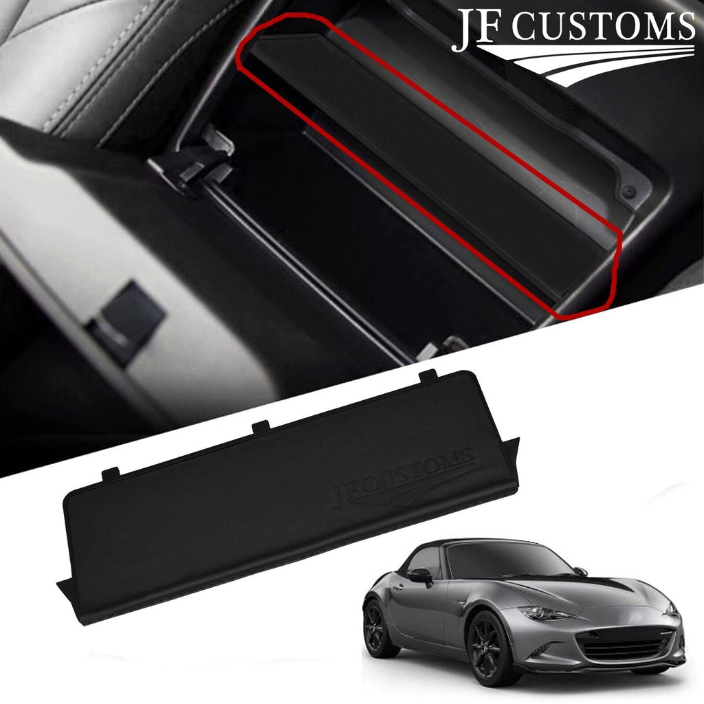 JF2 BLACK STITCH STORAGE CUBBY BOX LEATHER COVER+FRAME FOR MAZDA MX5 MK4 15-20