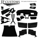 BLACK STITCH SUEDE+LEATHER COVERS FOR FORD MUSTANG 05-09 COUPE  INTERIOR KIT
