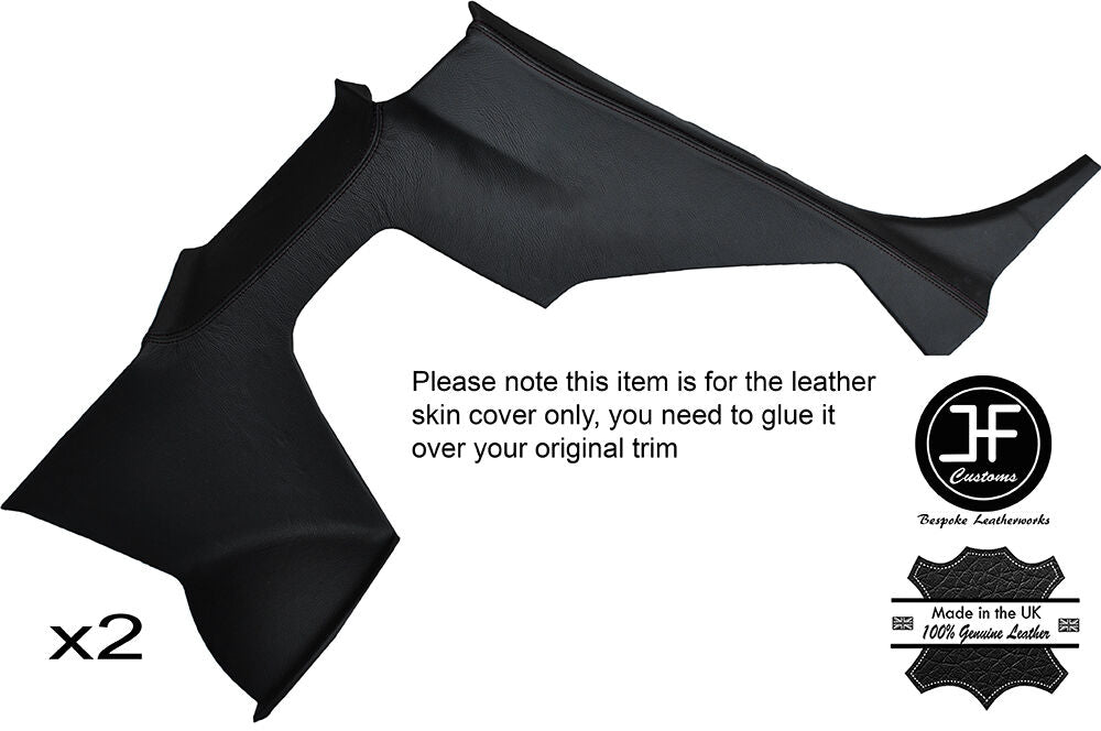 BLACK STITCH 2X REAR QUARTER PANEL LEATHER COVERS FITS NISSAN 350Z Z33 03-09