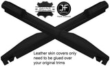 BLACK STITCH 2X CENTRE MID TOP HANDLE TRIM LEATHER COVER FITS DEFENDER 110 CSW