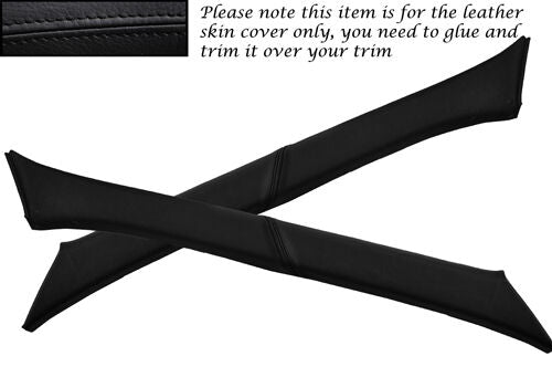 BLACK STITCH FITS PEUGEOT 306 93-01 2X WINDSCREEN A PILLAR LEATHER COVERS ONLY