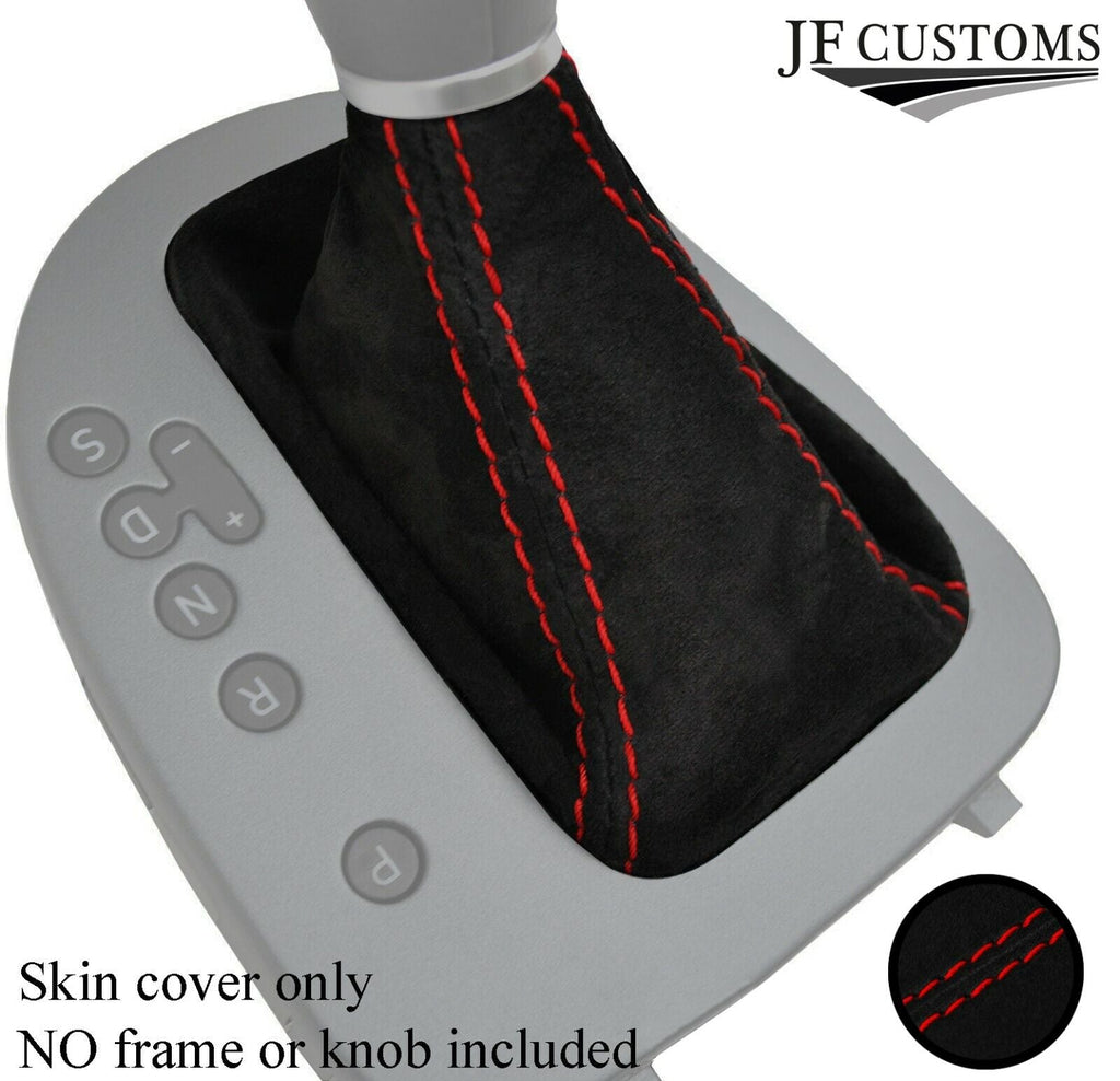 RED STITCH REAL SUEDE AUTOMATIC GEAR GAITER FOR SEAT LEON MK2 2005-2009