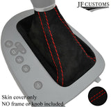 RED STITCH REAL SUEDE AUTOMATIC GEAR GAITER FOR SEAT LEON MK2 2005-2009