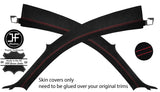 RED STITCHING 2X A PILLAR SUEDE COVERS FOR AUDI TT MK1 98-06 COUPE STYLE 2