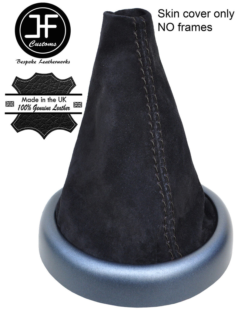 BLACK STITCHING REAL SUEDE MANUAL GEAR GAITER FOR BMW MINI R50 R52 2001-2006