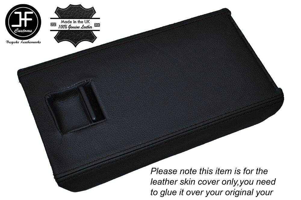 BLACK STITCHING ARMREST LID LEATHER  SKIN COVER FITS FORD EXPLORER 1991-2001