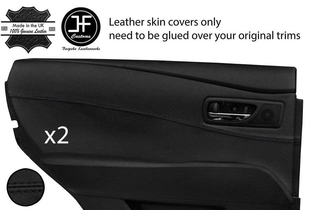 BLACK STITCH 2X REAR DOOR CARD TRIM LEATHER COVERS FOR LEXUS RX450h RX350 10-15