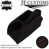 RED STITCH LEATHER HANDBRAKE CENTRE CONSOLE NON ARMREST COVER FOR VW GOLF MK5