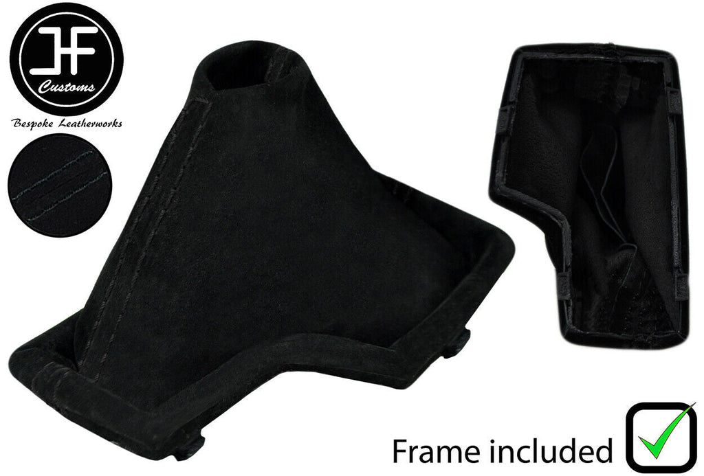 BLACK STITCH SUEDE AUTOMATIC GEAR GAITER+PLASTIC FRAME FOR BMW X3 E83 03-2010