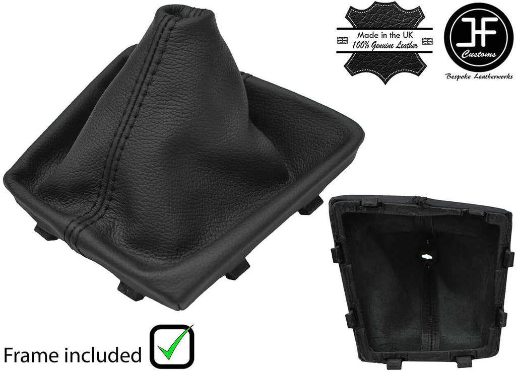 BLACK STITCH LEATHER  GEAR GAITER+PLASTIC FRAME FOR SEAT LEON MK3 FL 17-18