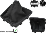 BLACK STITCH LEATHER  GEAR GAITER+PLASTIC FRAME FOR SEAT LEON MK3 FL 17-18