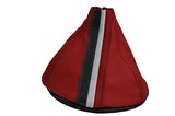 FITS FIAT 500 GEAR GAITER LEATHER ITALIAN STRIPE 07+ red CUSTOM NEW MADE IN UK