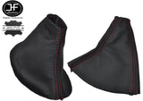 RED STITCH FOR HYUNDAI COUPE 1996-2001 GEAR HANDBRAKE GAITER REAL LEATHER
