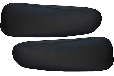 black sttich FITS PEUGEOT 307 00-08 2X FRONT SEATS ARMREST LEATHER COVER ONLY