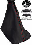 RED STITCH LEATHER GEAR GAITER 5 SPEED FITS MITSUBISHI MIRAGE 2014-2017