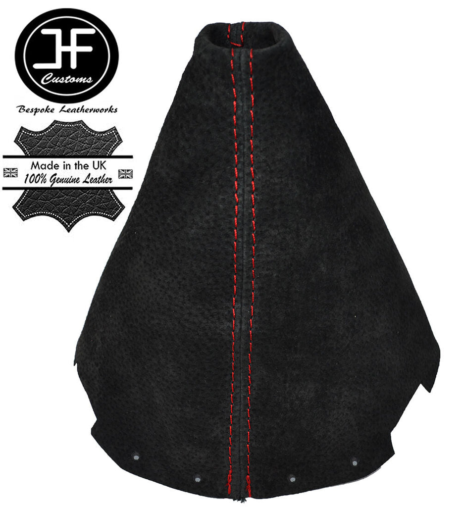 RED STITCH FITS NISSAN 200SX SILVIA S14 1995-1998 BLACK SUEDE GEAR GAITER