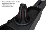 RED STITCHING MANUAL LEATHER GEAR GAITER FITS CHEVROLET MATIZ 2005-2011