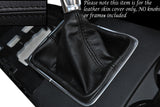 BLACK STITCHING MANUAL LEATHER GEAR GAITER FITS AUDI A3 2013-2015 CUSTOM NEW
