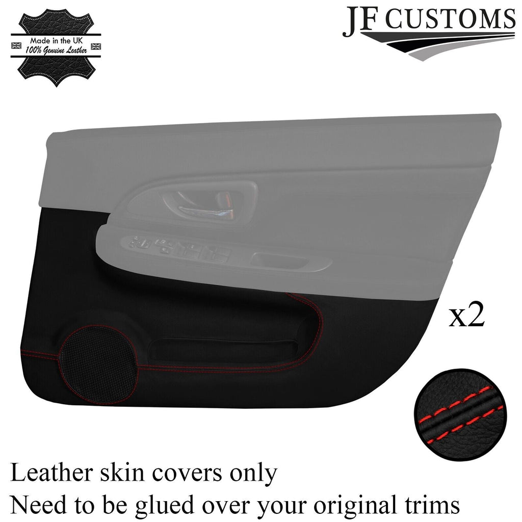 RED STITCH 2X FRONT DOOR CARD TRIM COVERS FOR SUBARU IMPREZA WRX STI 03-07