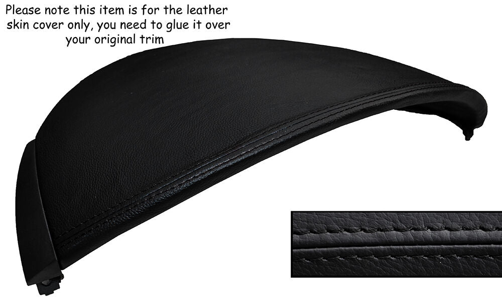 BLACK STITCHING SPEEDO HOOD LEATHER SKIN COVER FITS VW PHAETON 2002-2014