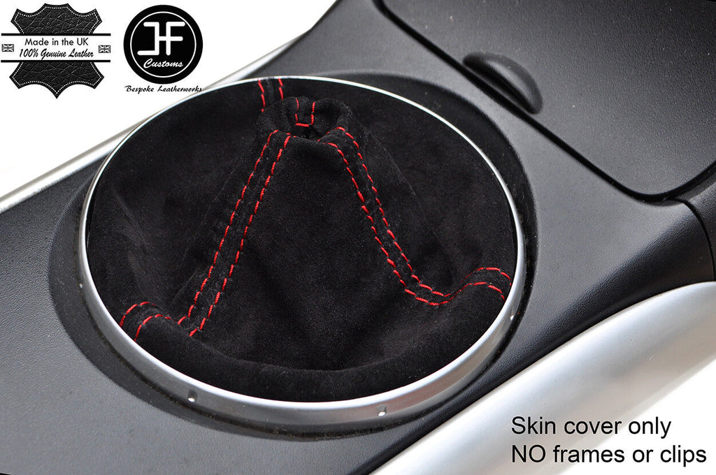 RED STITCHING REAL SUEDE MANUAL GEAR GAITER COVER FITS MAZDA RX8 2003-2012