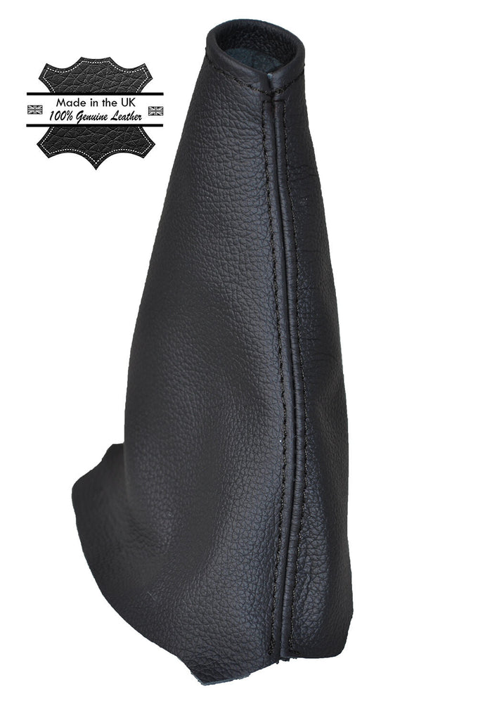 BLACK STITCH FITS VOLVO S40 V50 2004-2012 HANDBRAKE GAITER REAL LEATHER