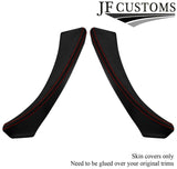 RED STITCH CARBON VINYL 2X REAR DOOR HANDLE COVER FOR BMW E90 E91 CUSTOM NEW