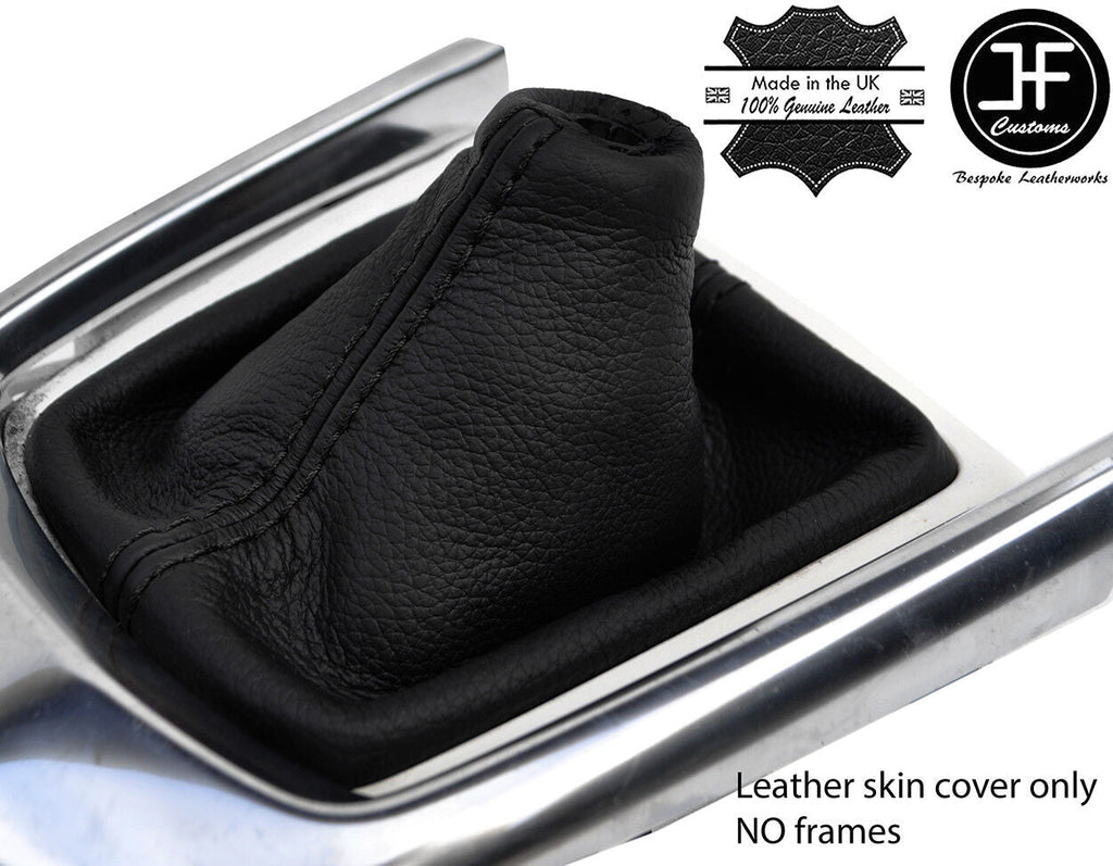 BLACK STITCH TOP GRAIN LEATHER MANUAL GEAR GAITER FITS MAZDA 2 2014-2018