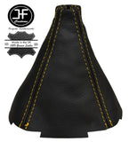 YELLOW  STITCHING REAL LEATHER MANUAL GEAR GAITER FITS HONDA PRELUDE 1997-2002