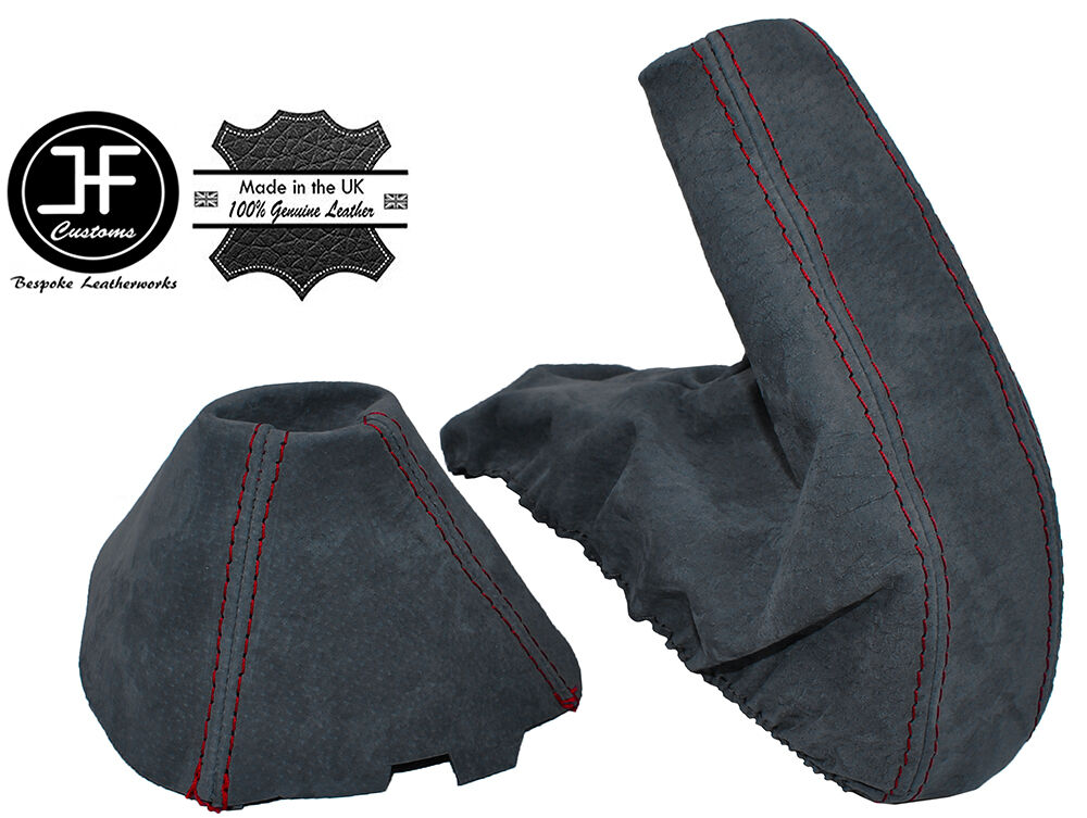 RED STITCH FOR BMW 1 SERIES E81 E82 E87 E88 2005-2012 AUTO GRAPHITE SUEDE SET