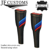 CREAM STITCH TRI STRIPE 2X SEAT BELT STALK LONG COVERS FITS BMW E90 E91 E92 E93