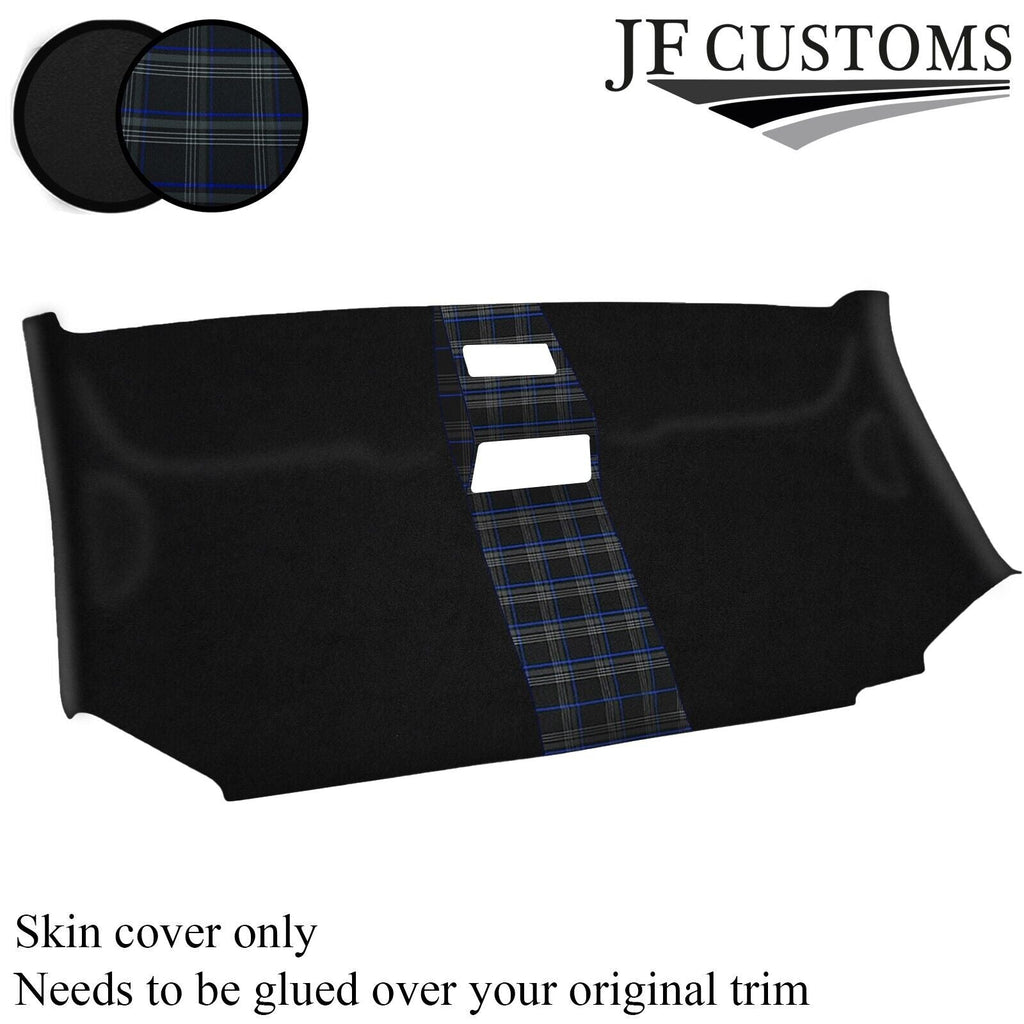 BLUE STITCH TARTAN SUEDE FRONT HEADLINER COVER FOR VW T5 TRANSPORTER CUSTOM NEW