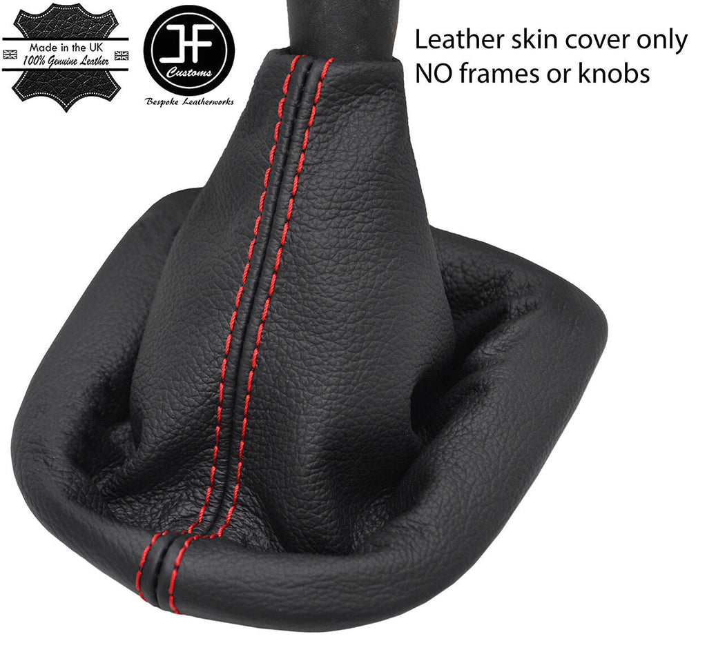 RED STITCH TOP GRAIN LEATHER MANUAL GEAR GAITER FITS PEUGEOT 307 2001-2008