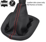 RED STITCH TOP GRAIN LEATHER MANUAL GEAR GAITER FITS PEUGEOT 307 2001-2008