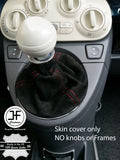 RED STITCHING REAL SUEDE MANUAL GEAR GAITER FITS FIAT 500 2007-2016 CUSTOM NEW