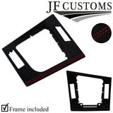 RED STITCH SUEDE GEAR SURROUND COVER + FRAME FOR BMW E46 99-05 COUPE JF2