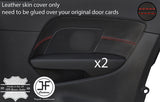 RED STITCH 2X REAR DOOR CARD TRIM LEATHER COVER FOR AUDI A3 8V 2013-18 3 DOOR