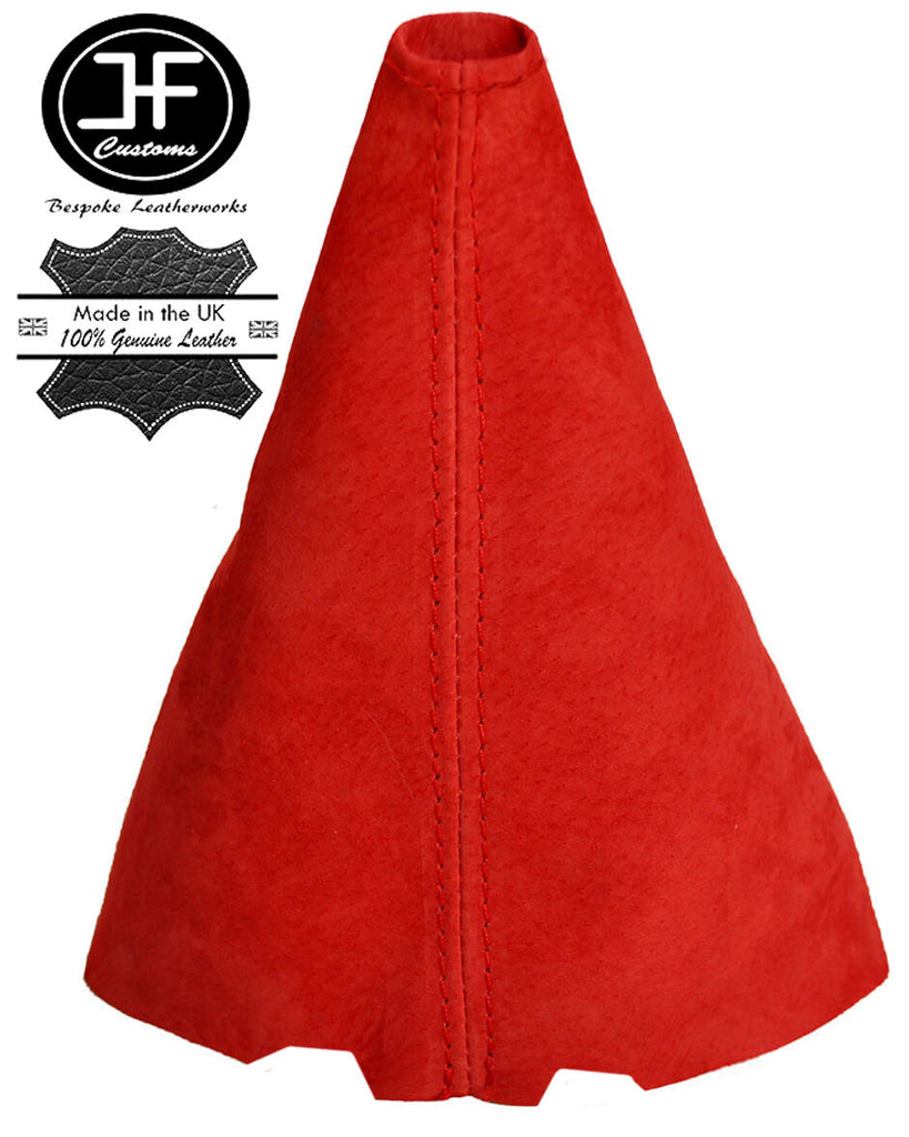 RED REAL SUEDE GEAR GAITER FITS PEUGEOT 107 CITROEN C1 TOYOTA AYGO 2005-2009