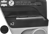 BLACK STITCH 2X REAR DOOR CARD TRIM LEATHER COVER FOR JEEP PATRIOT 2007-2015