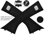 BLACK STITCH 2X A PILLAR LEATHER COVERS FOR SMART FORTWO 453 2014-2019