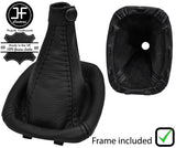 BLACK STITCH LEATHER MANUAL GEAR GAITER+PLASTIC FRAME FOR FIAT 500X 500 X 15-19