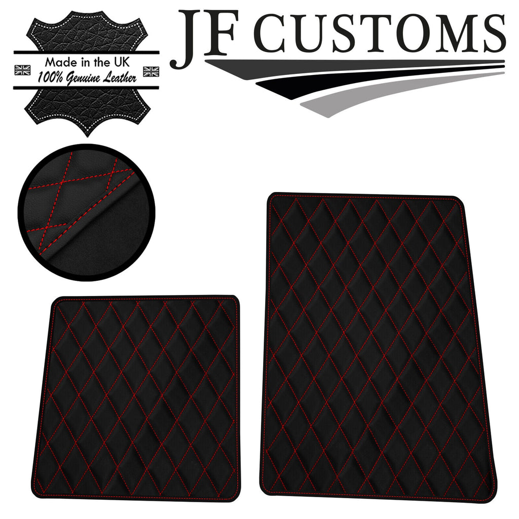 RED DIAMOND STITCH VINYL 2X TAILORED FLOOR MAT CARPETS FOR LOTUS ELISE S1