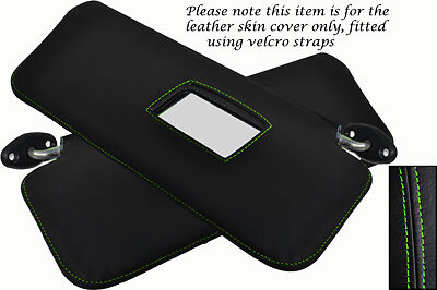 GREEN STITCH FITS MINI CLASSIC COOPER MAYFAIR SPRITE 1275 2X SUN VISORS COVERS