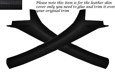 BLACK STITCHING FITS PEUGEOT 206 1998-2010 2X WINDSCREEN PILLAR LEATHER COVERS