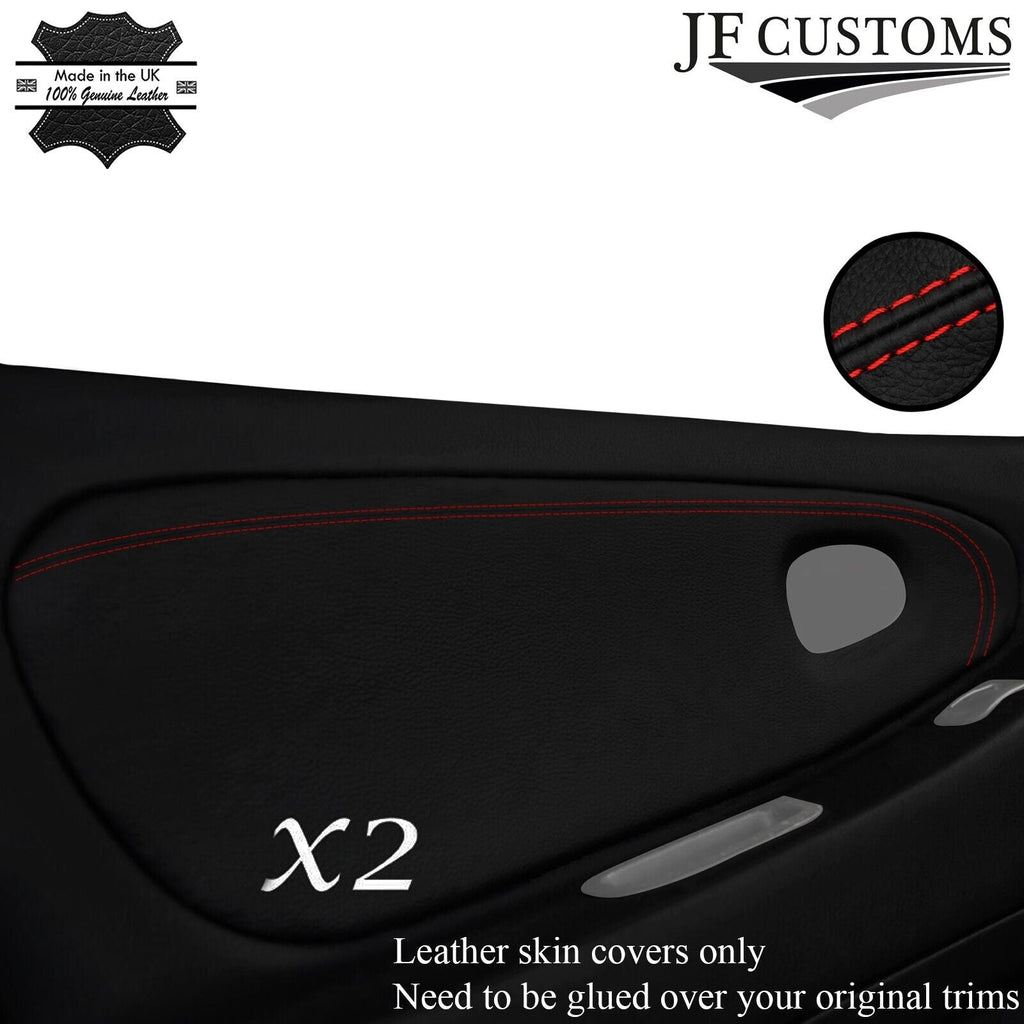 DSG2 RED STITCH 2X FRONT DOOR CARDS COVERS FITS MITSUBISHI EVO 1 2 3 I II III